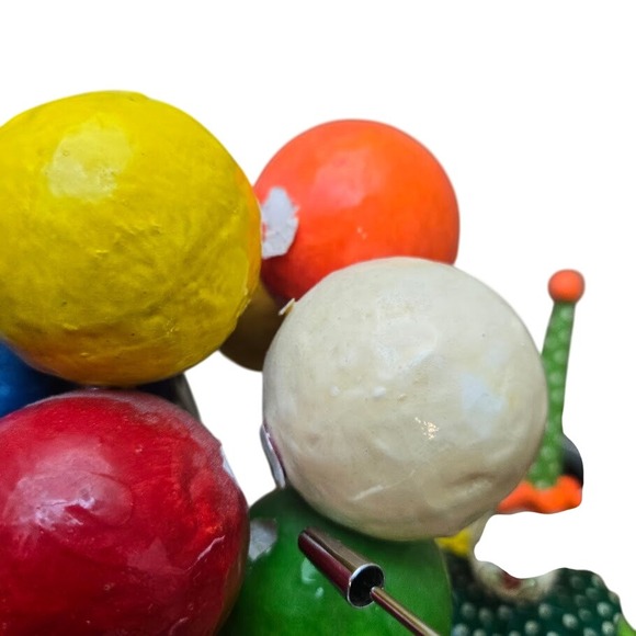 VTG Paper Mache Clown Holding Balloons Figuring Whimsical Circus Decor - Picture 12 of 14